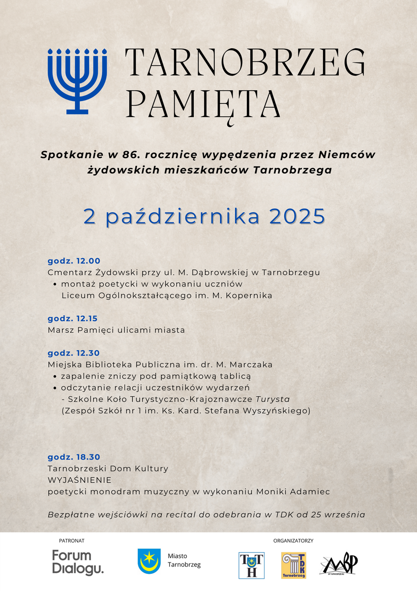 Tarnobrzeg pamięta o swoich dawnych żydowskich mieszkańcach
